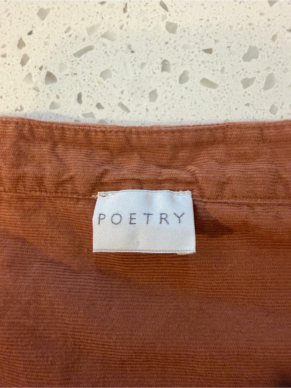 Poetry Linen Blend Button Down Shirt Size 18 Rust Orange Boho Cottagecore - Picture 5 of 6